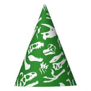 Dinosaurier-Knochen (Grün) Partyhütchen