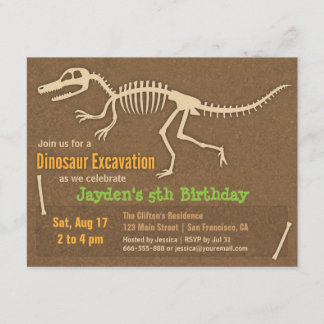 Dinosaurier Knochen Kindergeburtstag Party Einladu Einladung