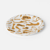 Dinosaurier-Knochen Pappteller (Schrägansicht)