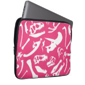 Dinosaurier-Knochen (Rosa) Laptopschutzhülle (Vorne Rechts)