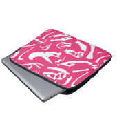 Dinosaurier-Knochen (Rosa) Laptopschutzhülle (Vorne Knopf)