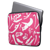 Dinosaurier-Knochen (Rosa) Laptopschutzhülle (Vorderseite Links)