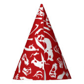 Dinosaurier-Knochen (rot) Partyhütchen (Rückseite)