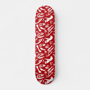 Dinosaurier-Knochen (rot) Skateboard