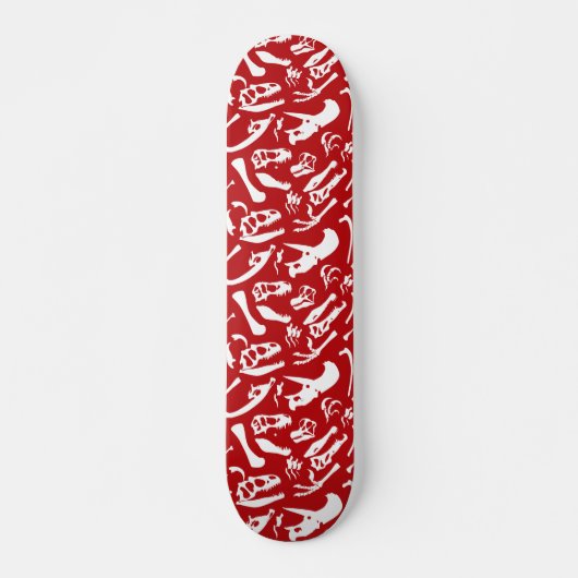 Dinosaurier-Knochen (rot) Skateboard (Vorne)