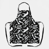 Dinosaurier-Knochen (schwarz und weiß) Schürze (Vorderseite)