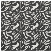 Dinosaurier-Knochen (Schwarzes) Stoff (Muster)