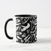 Dinosaurier-Knochen (Schwarzes) Tasse (Links)