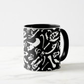 Dinosaurier-Knochen (Schwarzes) Tasse (VorderseiteRechts)