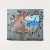 Dinosaurier kommen durch wandteppich (Vorderseite (Horizontal))