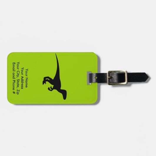 Dinosaurier-Kontur-Juraära Gepäckanhänger (Vorderseite horizontal)