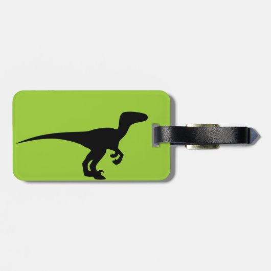 Dinosaurier-Kontur-Juraära Gepäckanhänger (Rückseite horizontal)