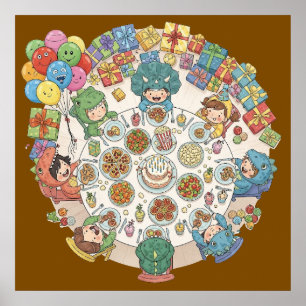 Dinosaurier-Kostüm-Party für Kinder Poster