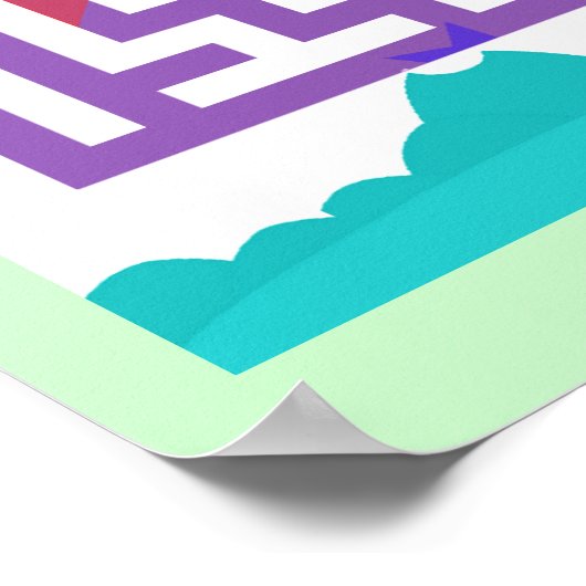 Dinosaurier Labyrinth Puzzle Game Poster (Ecke)