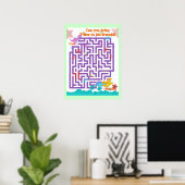 Dinosaurier Labyrinth Puzzle Game Poster (Heimbüro)