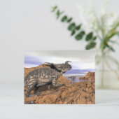 Dinosaurier-Landschaft - 3D-Darstellung Postkarte (Stehend Vorderseite)