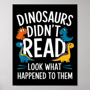 Dinosaurier lasen nicht lustige Lehrer-Kinder Poster