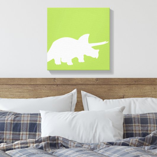Dinosaurier Leinwand Kunst in Grün (Insitu (Schlafzimmer))