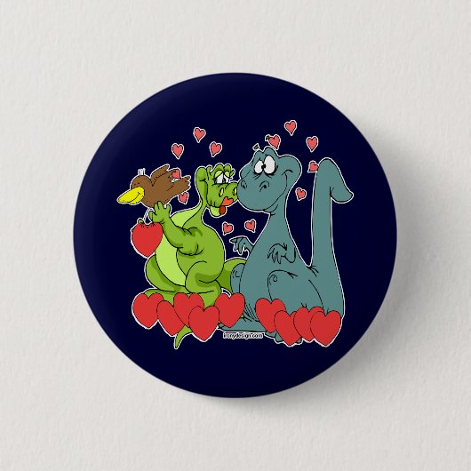Dinosaurier-Liebe Button (Vorderseite)