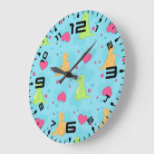 Dinosaurier-Liebe Große Wanduhr (Winkel)