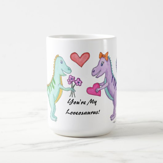 Dinosaurier Liebe Kaffeetasse (Mittel)