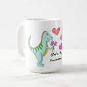 Dinosaurier Liebe Kaffeetasse (Vorderseite Links)