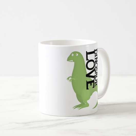 Dinosaurier-Liebe Kaffeetasse (VorderseiteRechts)