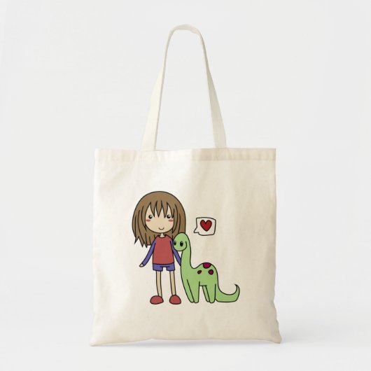 Dinosaurier-Liebe-Tasche Tragetasche (Vorne)