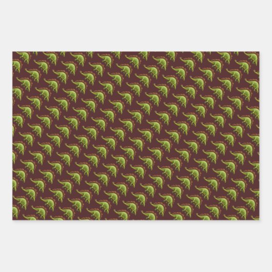 Dinosaurier Liebe Wrapping Paper Flat Sheet Set 3 Geschenkpapier Set (Vorderseite 3)