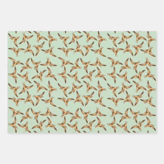 Dinosaurier Liebe Wrapping Paper Flat Sheet Set 3 Geschenkpapier Set (Vorderseite 2)