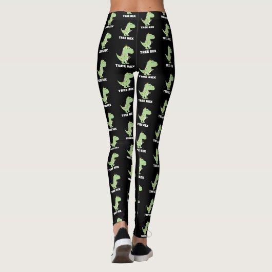Dinosaurier-lustiges Geschenk des Weihnachtsbaum-T Leggings (Rückseite)