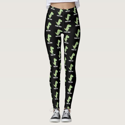 Dinosaurier-lustiges Geschenk des Weihnachtsbaum-T Leggings (Vorderseite)