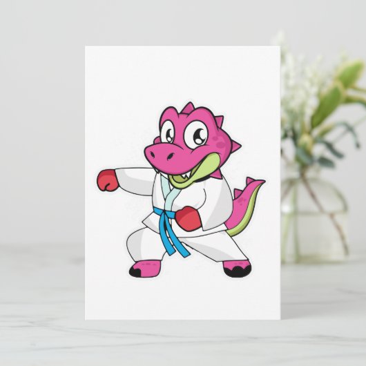 Dinosaurier-Mädchen Einladung (Stehend Vorderseite)