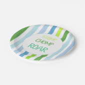 Dinosaurier Magenkomp zum Geburtstag Pappteller (Schrägansicht)