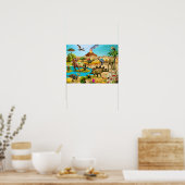 Dinosaurier-Malerei für Wand des Dekorationsraums Poster (Küche)