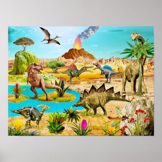 Dinosaurier-Malerei für Wand des Dekorationsraums Poster (Vorne)