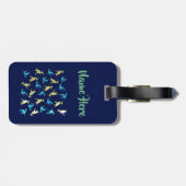 Dinosaurier, Mandala triceratops Custom Luggae Tag Gepäckanhänger (Rückseite horizontal)