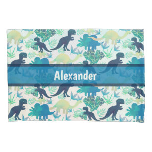 Dinosaurier-Marine-blaues Grün-aquamariner Kissenbezug