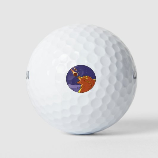 Dinosaurier-Meteorit Golfball (Vorderseite)