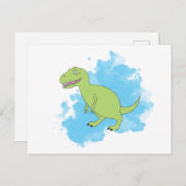 Dinosaurier mit Aquarellbild Postkarte (Vorne/Hinten)