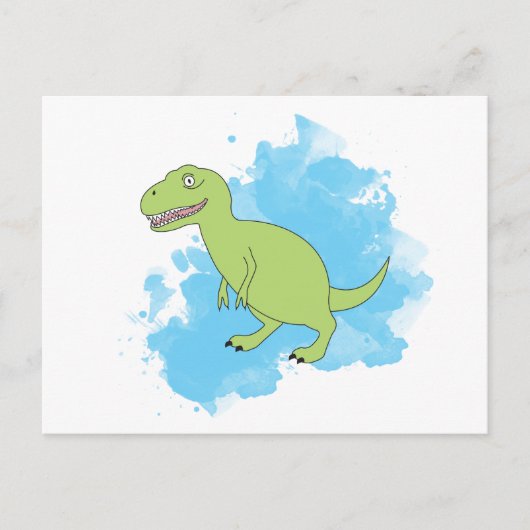 Dinosaurier mit Aquarellbild Postkarte (Vorderseite)