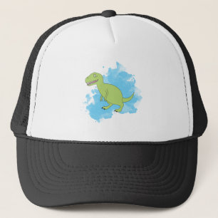 Dinosaurier mit Aquarellbild Truckerkappe