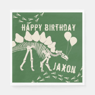Dinosaurier mit Ballon-Geburtstag Serviette
