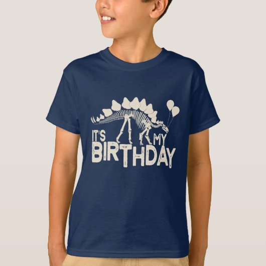 Dinosaurier mit Balloons Geburtstag T-Shirt (Vorderseite)