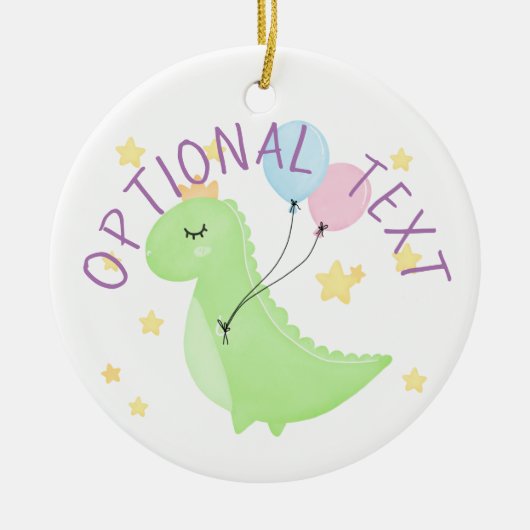 Dinosaurier mit Balloons Keramik Ornament (Vorne)