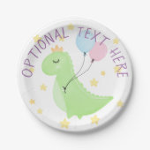 Dinosaurier mit Balloons Pappteller (Vorderseite)