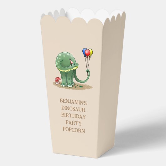 Dinosaurier mit Balloons Popcorn Geschenkschachtel (Rückseite)