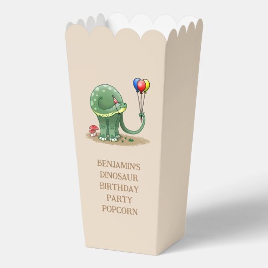 Dinosaurier mit Balloons Popcorn Geschenkschachtel (Vorderseite)