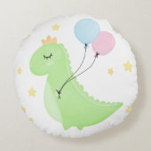 Dinosaurier mit Balloons Rundes Kissen (Rückseite)