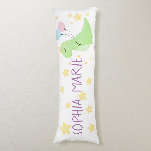 Dinosaurier mit Balloons Seitenschläferkissen (Vorderseite Vertikal)